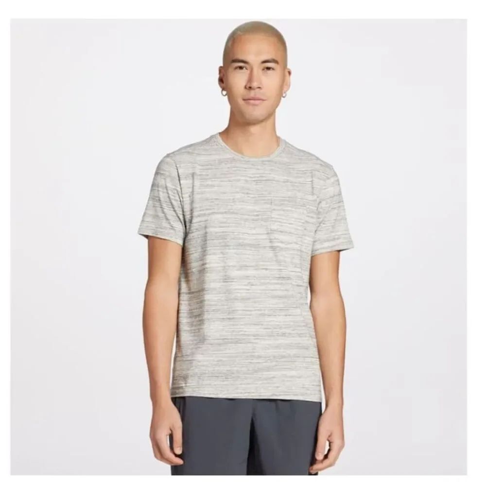 VRST men’s essential pocket silver shadow cotton marble stretch shirt size M NWT